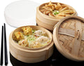 Bamboo Steamer 10 inch | Steamer Basket for Cooking Dumpling, Dim Sum,Vegetable