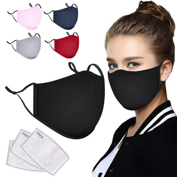 100 PCs Black Disposable Face Masks,Breathable 3 Ply Face Masks for Adults