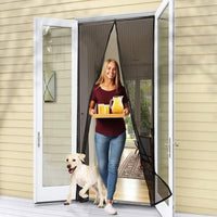 Magnetic Screen Door - Self Sealing, Heavy Duty, Hands Free Mesh Partition Keeps Bugs Out - Pet and Kid Friendly