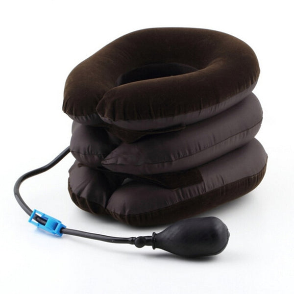 Hot Drop Ship Inflatable Air Neck Traction Device Soft Neck Cervical Collar Pillow Pain Stress Relief Neck Stretcher US Stock