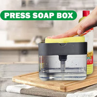 1pc Kitchen Dish Soap Dispenser With Sponge Holder, 2-in-1