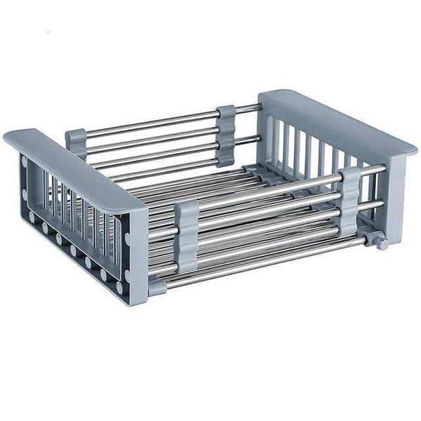 Kitchen Sink Drainer Rust-Proof Stainless Steel, In-Sink Dish Rack Basket, Over the Sink Dish Drainer