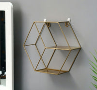 Nordic Style Metal Decorative Shelf round Hexagon storage holder rack Shelves Home wall Decoration Potted ornament holder rack